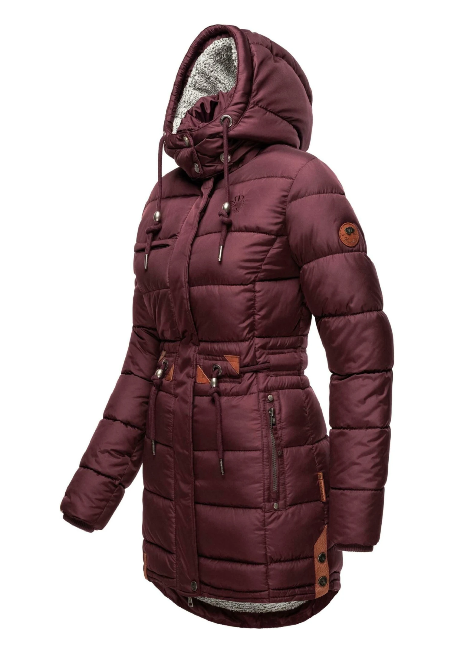 Navahoo Daliee - Winterjas - Dark Red Melange 4 Navahoo Daliee - Winterjas - Dark Red Melange - Afbeelding 2