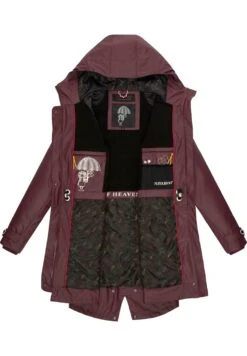 Navahoo Rainy Flower - Parka - Dark Red Melange -Navahoo Winkel 795bb651c4ac4bcc80e7ad444149aad6