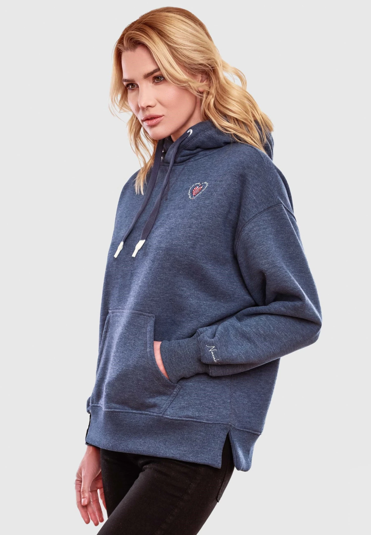 Navahoo Hoodie - Dusty Blue Melange 5 Navahoo Hoodie - Dusty Blue Melange - Afbeelding 3